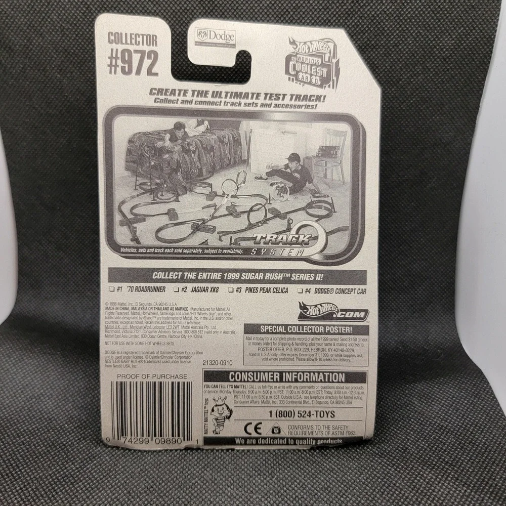 Hot Wheels Dodge Concept Car Sugar Rush Series II #972 New 1998 Baby Ruth #4/4